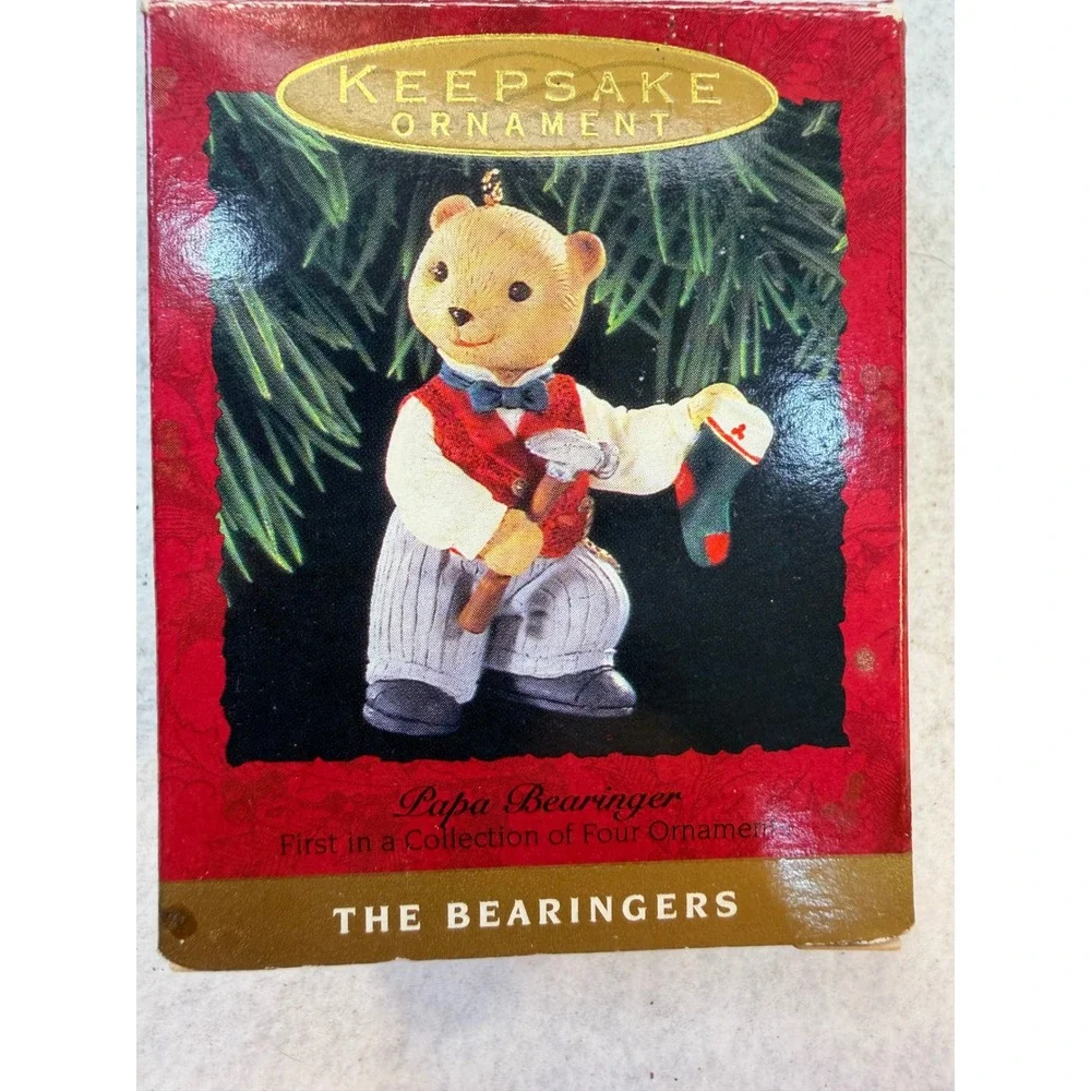 Hallmark Keepsake Ornament Papa Bearinger Victoria Circle Victorian Bear 1993